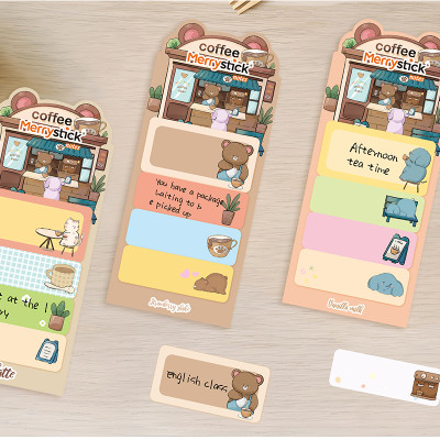 Merry Sticky Notes，Cartoon animal sticky notes，Student Classification，Handheld materials，