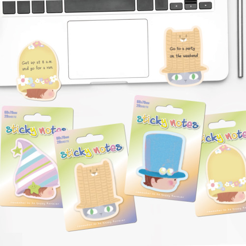 Merry Sticky Notes，Cartoon Original sticky notes，page tags, Student Classification，Handheld materials