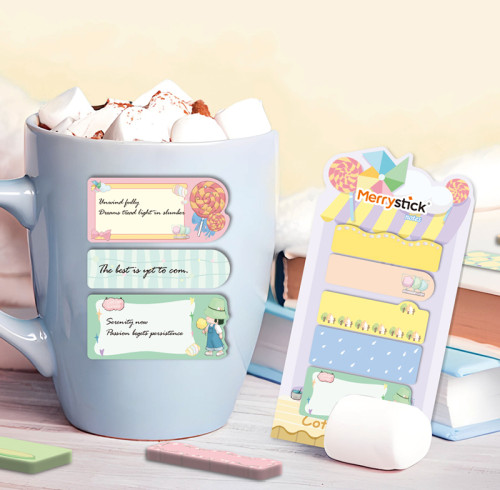 Merry Sticky Notes，Cartoon Sticky Notes，page tags, Student Classification，Handheld materials, Small strip