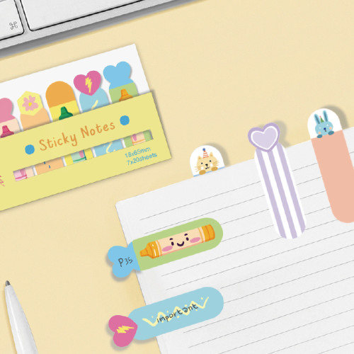 Small strip sticky notes，Index Bar，Cartoon Sticky Notes，page tags, Student sticky notes,