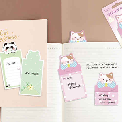 Envelope notes ,Cartoon Sticky Notes, Folding envelope style, Cartoon Cute envelope notes