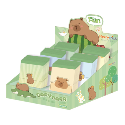 Capybara Memo Notes, Hand notes, student Hand account materials，Cartoon memo notes, free stickers