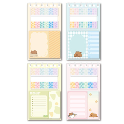Creative Capybara sticky note combination Spiral Bound Notebook, portable notebook