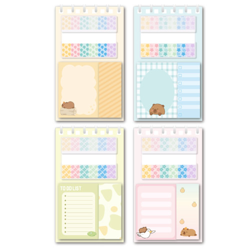 Creative Capybara sticky note combination Spiral Bound Notebook, portable notebook