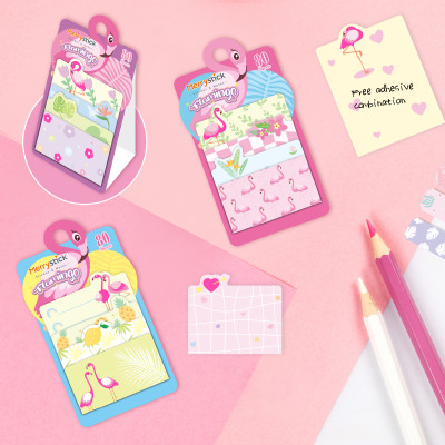 Flamingo Sticky Notes，Cartoon Sticky Notes，page tags, Student sticky notes,Vertical stacking style