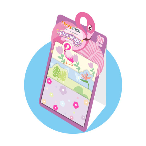 Flamingo Sticky Notes，Cartoon Sticky Notes，page tags, Student sticky notes,Vertical stacking style