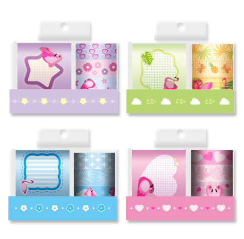 cartoon flamingo tape, colored decorative paper tape, student tape, decorative tape, paper tape set