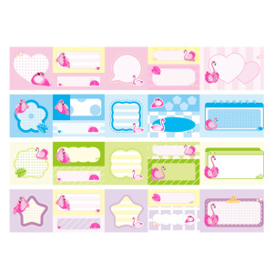 cartoon flamingo tape, colored decorative paper tape, student tape, decorative tape, paper tape set