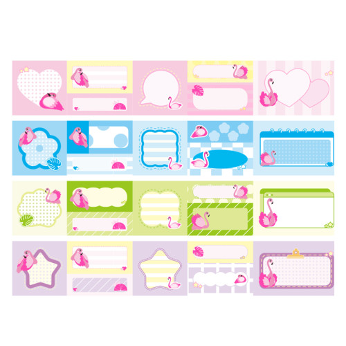 cartoon flamingo tape, colored decorative paper tape, student tape, decorative tape, paper tape set