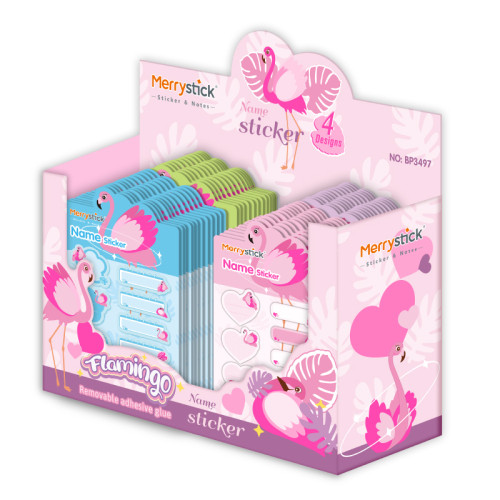 self-adhesive stickers, flamingo name stickers, category label stickers, hand account material stickers