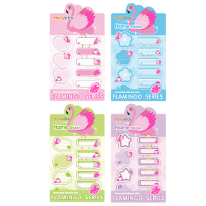 self-adhesive stickers, flamingo name stickers, category label stickers, hand account material stickers