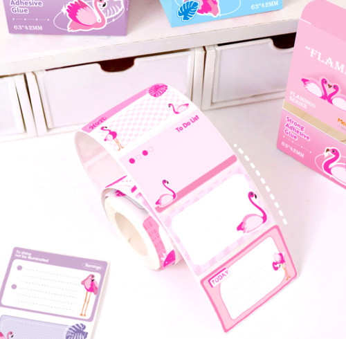 Take out self-adhesive stickers, flamingo stickers, category label stickers, hand account material stickers