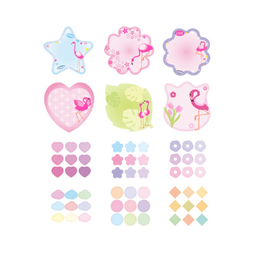 Flamingo Memo Notes and Stickers, Student Hand note,  Free stickers