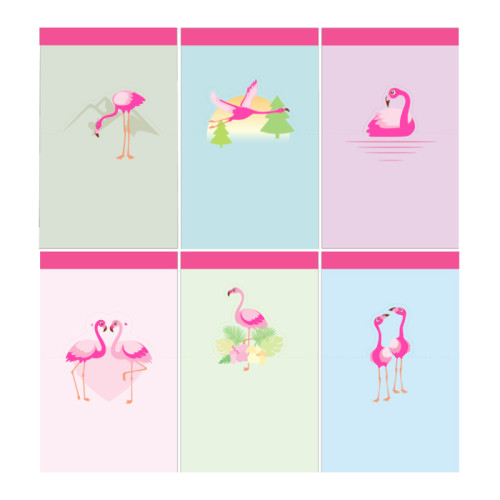 Flamingo Memo Notes and Stickers, Student  Hand note, Vertical Folding Sticky Notes, Free stickers