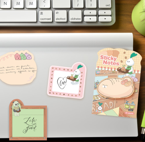 fancin Sticky Notes，Cartoon Sticky Notes，page tags, Student sticky notes, bread sticky notes
