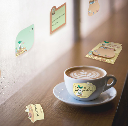 fancin Sticky Notes，Cartoon Sticky Notes，page tags, Student sticky notes, coffee time sticky notes