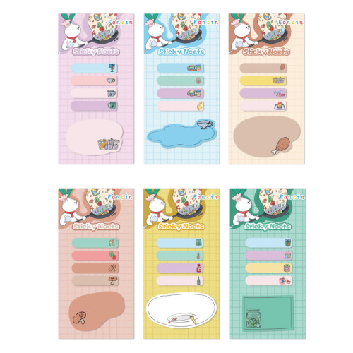 fancin Sticky Notes，Cartoon Sticky Notes，page tags, Student sticky notes，small strip, cooking sticky notes