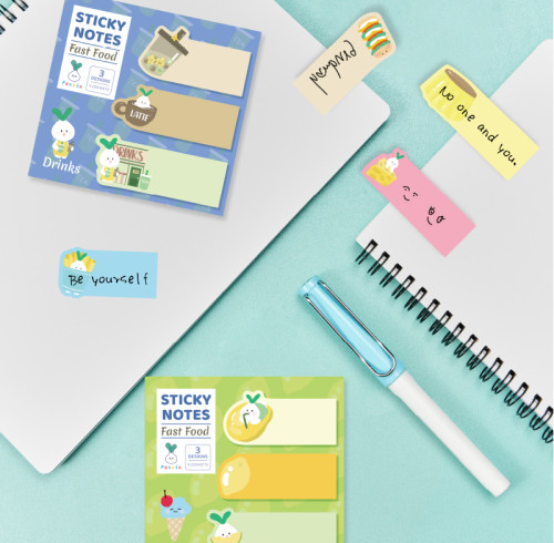 Sticky Notes | Cartoon Sticky Notes  | Student Classification | Colorful Food-Themed Sticky Notes