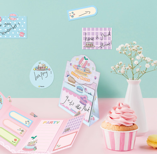 fancin Sticky Notes，Cartoon Sticky Notes，page tags, Student sticky notes,Vertical stacking style, Dessert sticky notes