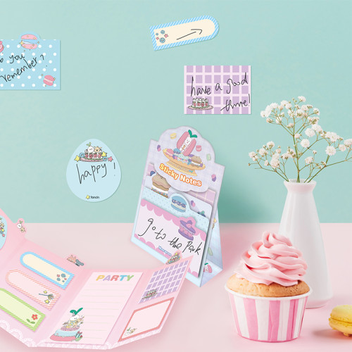 fancin Sticky Notes，Cartoon Sticky Notes，page tags, Student sticky notes,Vertical stacking style, Dessert sticky notes