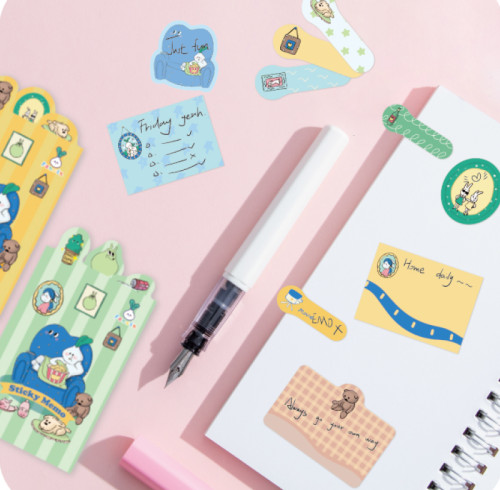 fancin Sticky Notes，Four fold sticky notes, Cartoon Sticky Notes，page tags, Student sticky notes