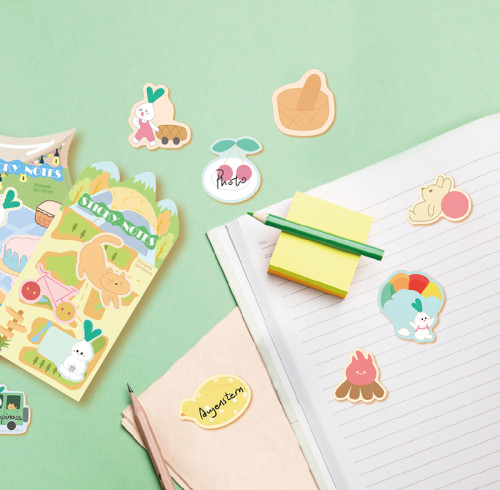 fancin Sticky Notes，Camp Cartoon Sticky Notes，page tags, Student sticky notes