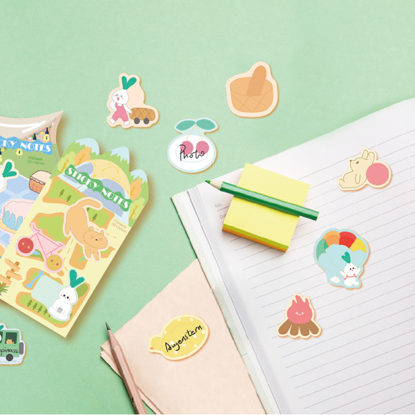 fancin Sticky Notes，Camp Cartoon Sticky Notes，page tags, Student sticky notes