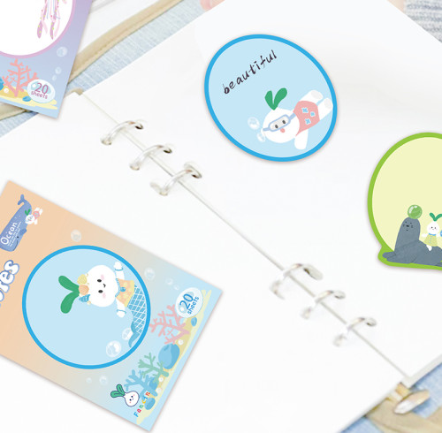 fancin Sticky Notes，ocean sticky notes, Cartoon Sticky Notes，page tags, Student sticky notes