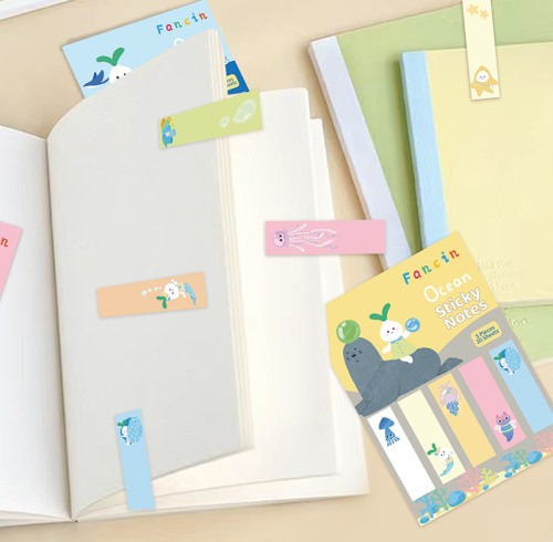 fancin Sticky Notes，ocean sticky notes，Cartoon Sticky Notes，page tags, Student sticky notes, small strip