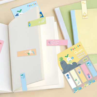 fancin Sticky Notes，ocean sticky notes，Cartoon Sticky Notes，page tags, Student sticky notes, small strip