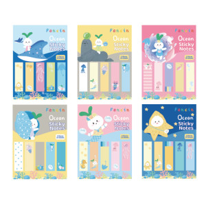fancin Sticky Notes，ocean sticky notes，Cartoon Sticky Notes，page tags, Student sticky notes, small strip