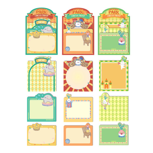 fancin Sticky Notes， Vertical  Circus Sticky Notes，Cartoon Sticky Notes，page tags, Student sticky notes