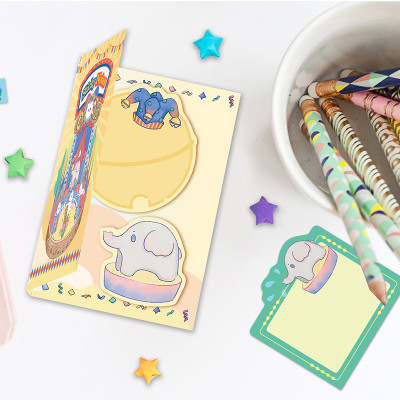 fancin Sticky Notes，Pirate circus Notes，Cartoon Sticky Notes，page tags, Student sticky notes