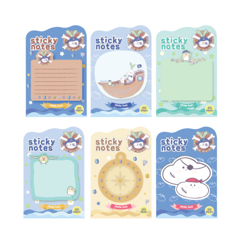 fancin Sticky Notes，Pirate Ship Notes，Cartoon Sticky Notes，page tags, Student sticky notes