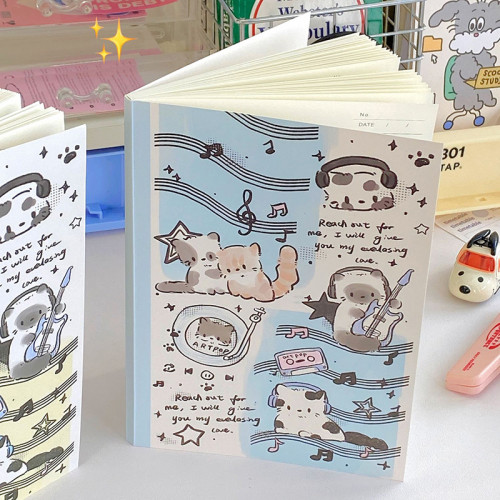 Glue Bound Note Book, non permeable for writing, thick and smooth paper, student Cartoon Book