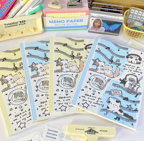 Glue Bound Note Book, non permeable for writing, thick and smooth paper, student Cartoon Book