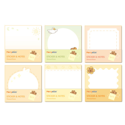 Capybara Transparent shiny sticky notes, creative note stickers, student marked memos, student supplies