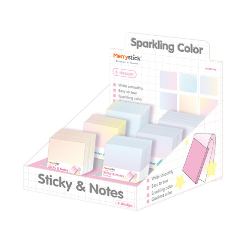 Transparent sticky notes shine, Gradient sticky notes, creative note stickers, student marked memos, student supplies, office supplies