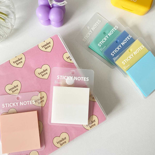 Plastic memo notes, PET writing waterproof color semi transparent sticky note, with emphasis on marking stickers