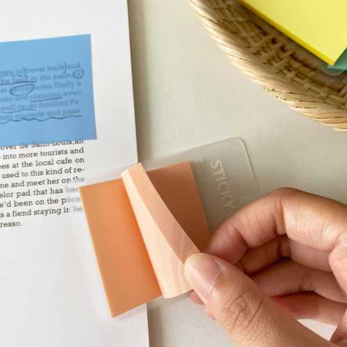 Plastic memo notes, PET writing waterproof color semi transparent sticky note, with emphasis on marking stickers