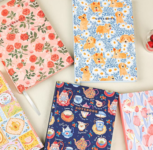 Hardcover Notebook, Floral Notebook, Student Note Book, Printed notebook