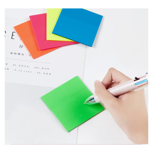 Plastic memo notes, PET writing waterproof color semi transparent sticky note