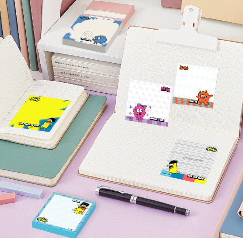 Stick Notes,Monster cartoon fun sticky note, creative paper notebook, suitable for learning and office scenarios