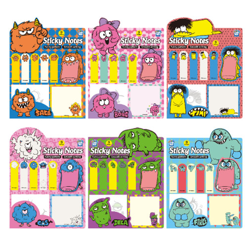 Stick Notes,Monster cartoon fun sticky note, creative paper notebook, Alien sticky notes suitable for learning and office scenarios