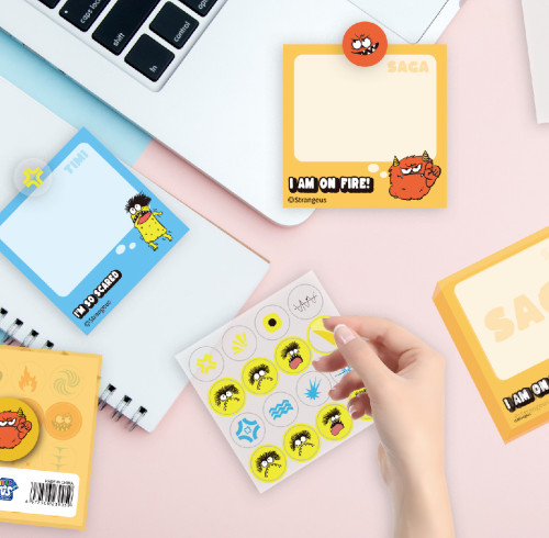 Monster Memo Notes and Stickers, Student Hand note,  Free stickers