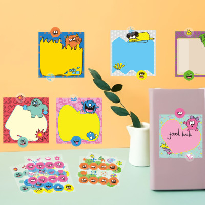 Monster Memo Notes and Stickers, Student Hand note,  Free stickers