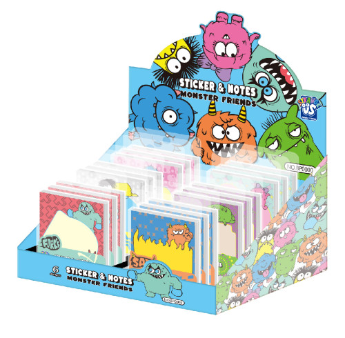 Monster Memo Notes and Stickers, Student Hand note,  Free stickers
