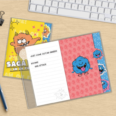 Small Monster Rubber Lasso Notebook, Mini Pocket Notebook, Portable Small Notebook