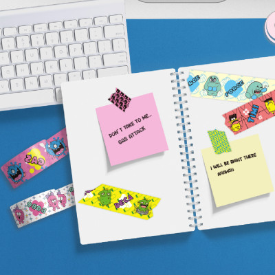 cartoon Monster tape, colored decorative paper tape, student tape, decorative tape, paper tape set