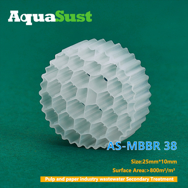 Bespoke MBBR Media AS-MBBR38 | 800 m2/m3 Surface Area Low energy consumption mbbr biofilter| for Pulp and paper industry wastewater Secondary Treatment